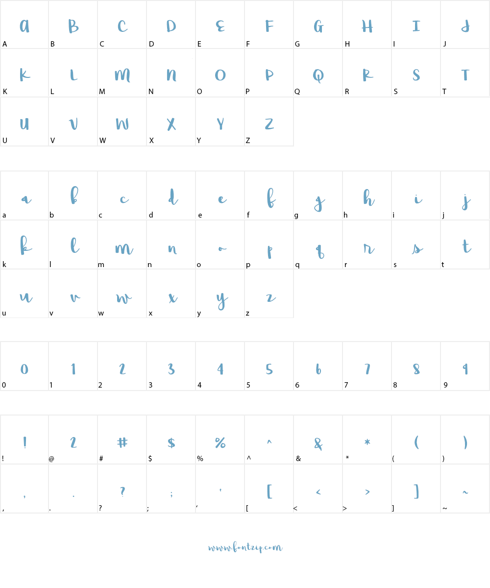 Raspberry Moonshine Font Character